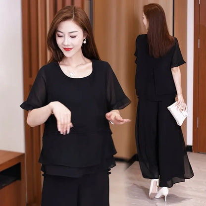 Fashionable ruffled breathable chiffon shirt