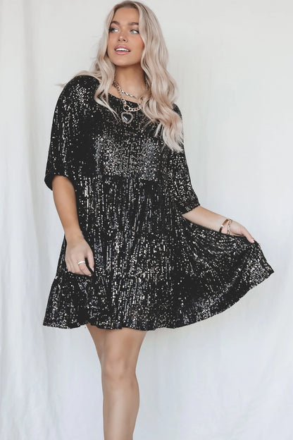 Last Day 49%-✨Sequin Baby Doll Dress