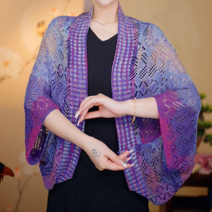 Summer Ice Silk Colorful Knitted Shawl