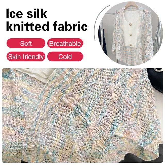 Summer Ice Silk Colorful Knitted Shawl